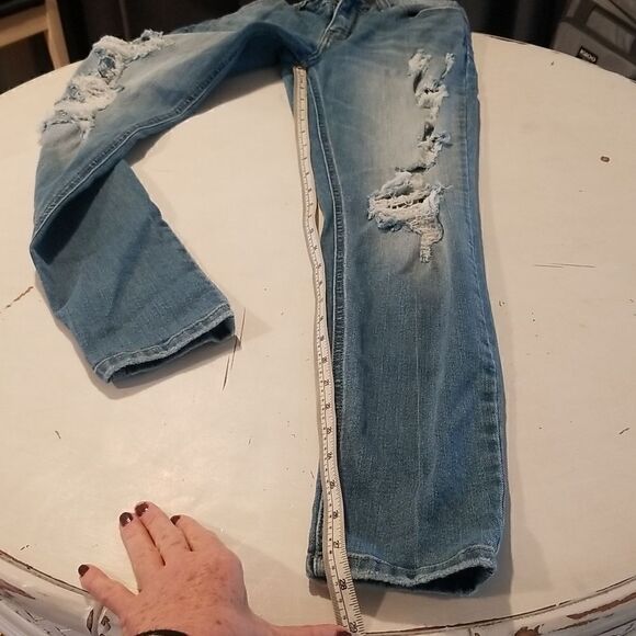 Distressed Eunina Low Rise Skinny Ankle Jeans size 7 - Picture 10 of 14